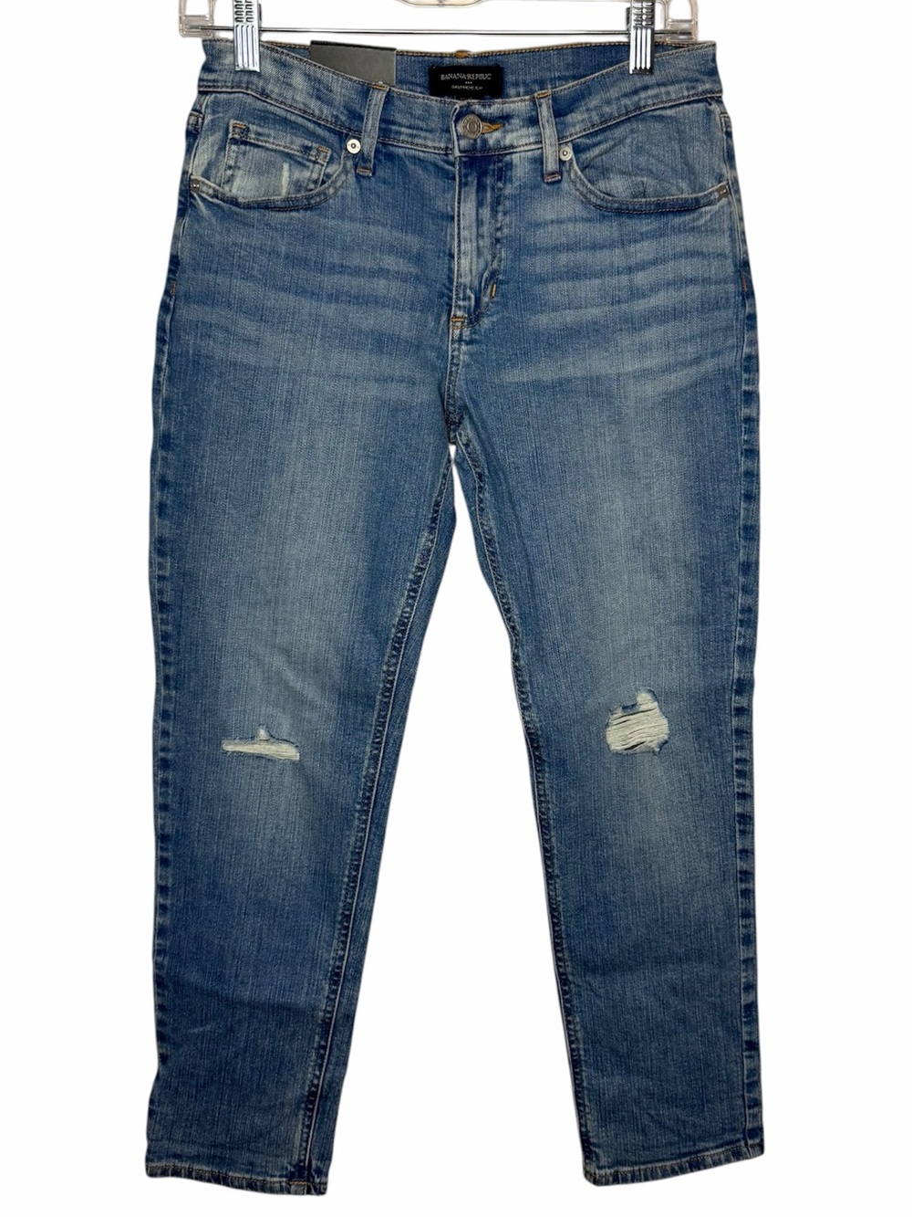 NWT Banana Republic Girlfriend Low Rise Relaxed Tapered Leg Jeans Womens 27/4R